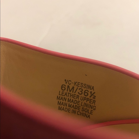 Vince Camuto Kessina Mule Soft Pink Suede Leather Cork Platform Wedge Sandal - Picture 8 of 9